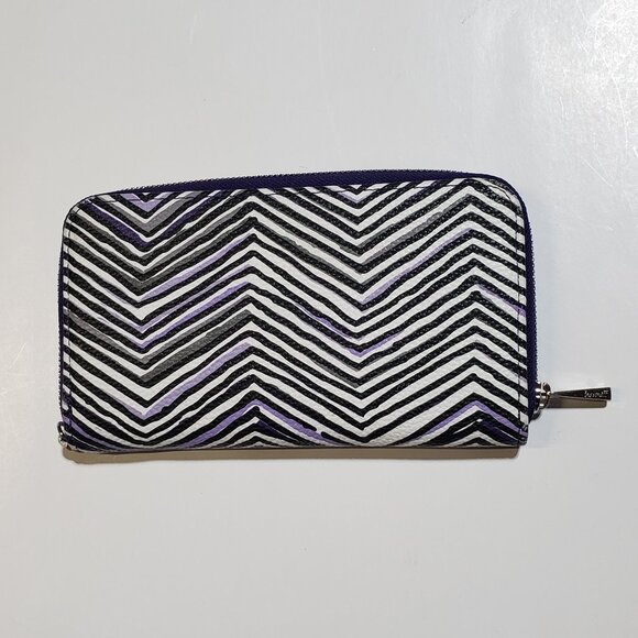 My Thirty One zig zag zoom All About the Benjamins wallet purple white zebra - Picture 1 of 13